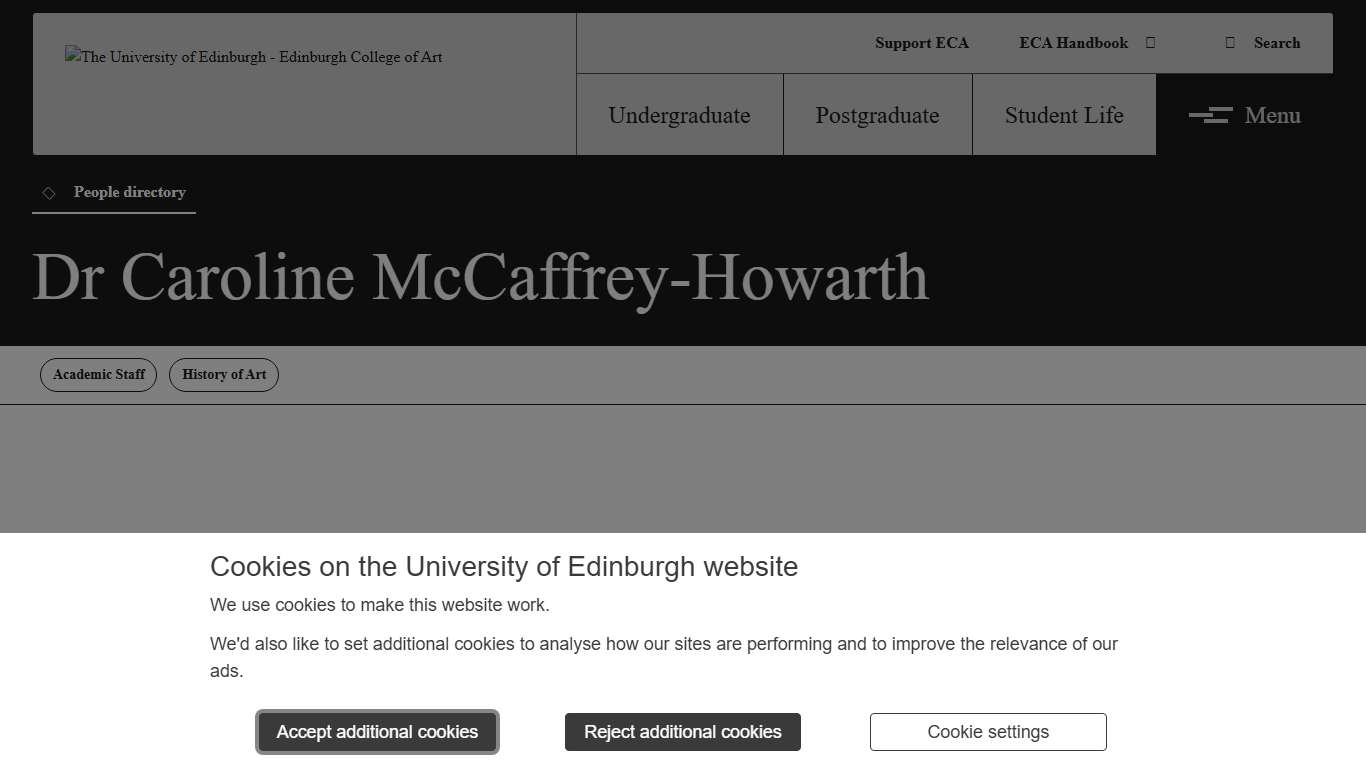 Dr Caroline McCaffrey-Howarth Edinburgh College of Art